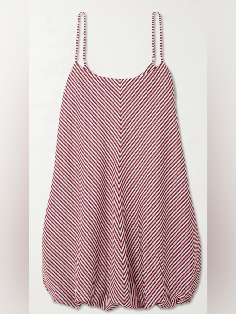 Faithfull the Brand Burgundy & White Striped Skater Dress Skirt